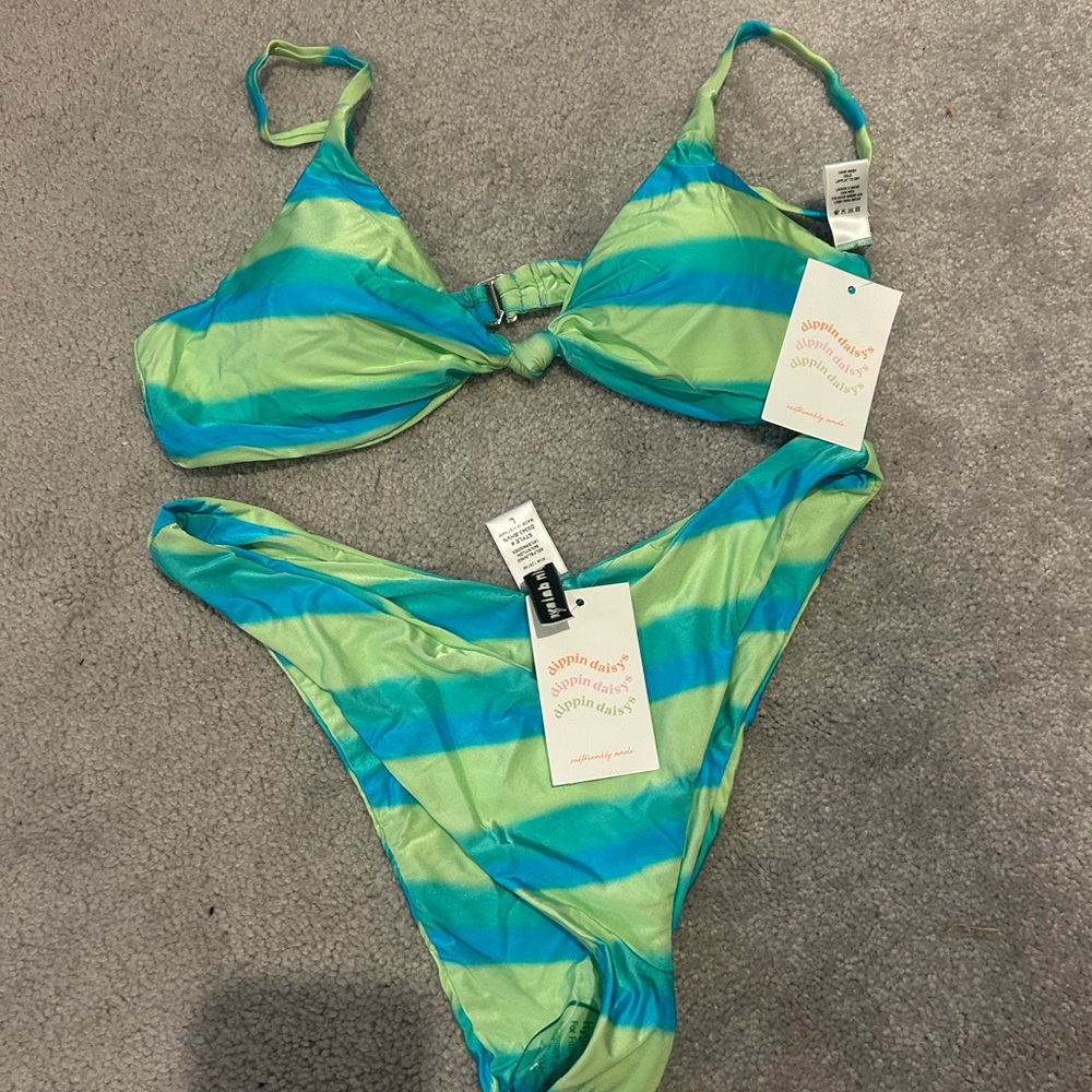 Dippin' Daisy's Green and Blue Bikini
